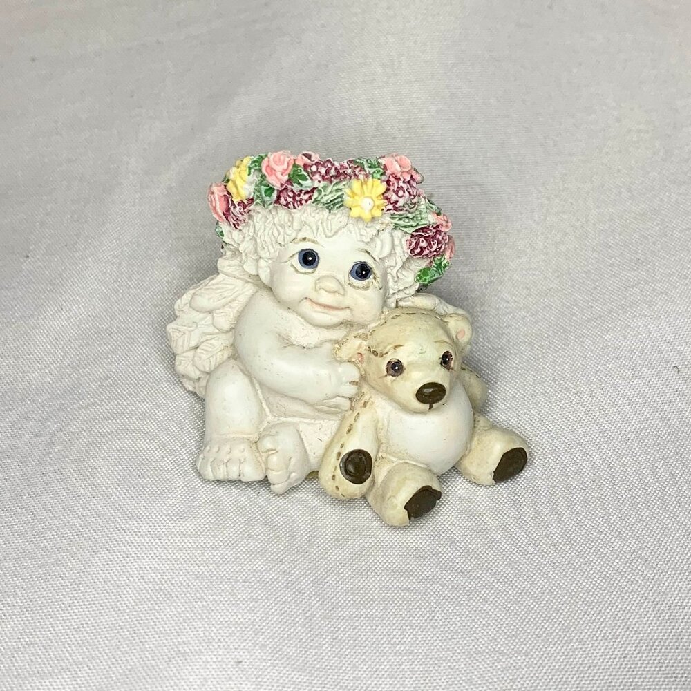 Vintage 1996 Dreamsicle Playmates Figurine Cherub Teddy Bear DC202